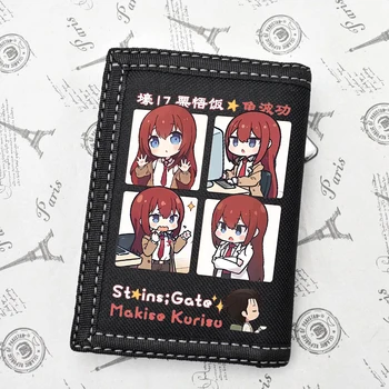 Игри портфейл Steins Gate Makise Kurisu с къс сгъваем студенческим сладки мини-чантата с няколко карти