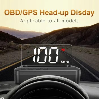 C100 GPS/OBD2 HUD Централен Дисплей Автомобилен Скоростомер Разход на Гориво Проектор EOBD За Управление на Бордовия Компютър Автоаксесоари