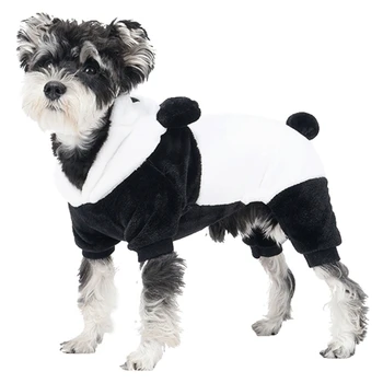 Hoody-пуловер с изображение на панда за кучета средни и големи по размер за употреба на открито 6XDE