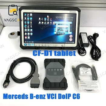 V2023 DoIP VCI WiFi Xentry MB Star C6 Оригинален Пълен набор от инструменти за диагностициране на автомобили и камиони Mb C6 Sd Connect CFD1 CF-D1 Лаптоп
