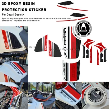 Комплект за защита на резервоара за мотоциклет Desert X 2023 с 3D гелевой стикер от епоксидна смола за Ducati DesertX Desert Х 2022 2023