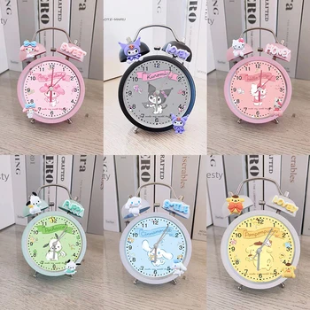 Sanrio Kawaii Alarm Clock Cinnamonll Kuromi Студентски Спалня Звънене На Звънеца Тъпо Тенис На Звънене На Будилник Сам Будилник Подарък