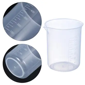 1бр Пластмасова мерителна чашка с обем 50 мл-500 мл за лабораторни консумативи, Градуированная чаша, Прозрачна чаша за запълване, Инструменти за измерване на