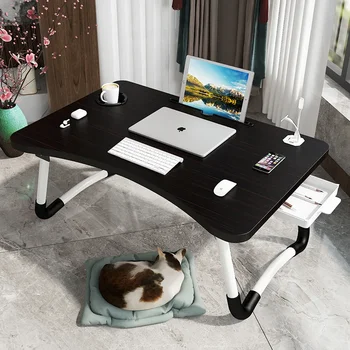 Сгъваема маса за лаптоп Creative поставка за лаптоп за един студент, Легло, слот за карта, поставка за Чаши, маса, диван, модерен масичка, Мултифункционален лаптоп