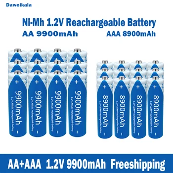 Търговия на едро никел-водородни батерии AA + AAA1.2V голям капацитет 9900 ма, микрофони KTV и играчки на батерии aa battery