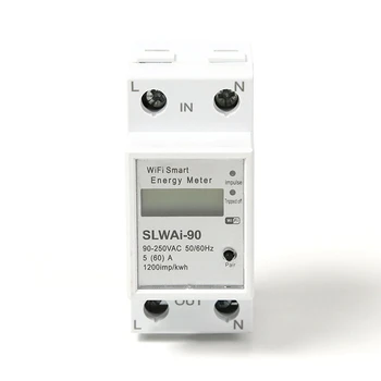 Брояч на енергия на Din-шина Sasha WIFI Smart Remote Control Switch Електронен измерител на честотата на ac 220 кВтч