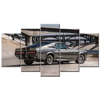 Платно Картина Стенно Изкуство 5 бр. Mustang GT500 Pal Muscle Car Снимки Щампи Плакат на Автомобила Начало Декор Модулна Рамка