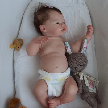 NPK 18-инчов Винил Кукла за цялото тяло Reborn Baby Doll Meadow Размер на Новородено Дете Реално Изображение на Ръчна Работа С Корена на Косъма се Вижда Виена