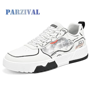 Маркови Маратонки PARZIVAL За бягане, Мъжки обувки за Тенис, Мъжки Пешеходни Огромни Маратонки, Бяла Ежедневни Вулканизированная Обувки Zapatillas Hombre