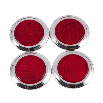 4 бр. пластмасови кръгли светоотражающая стикер-рефлектор, червена