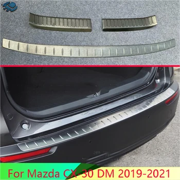 За Mazda CX-30 DM 2019-2021 Неръждаема стомана, защита на задната броня от черен титан, подпрозоречни первази, топене, декоративна плоча, педал