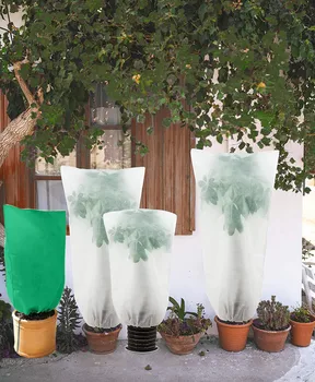 Окото чанти за защита на растенията от замръзване през зимата с завязками, топли калъфи за растения, одеяло от морозостойкой плат за растенията в саксии с овощни дръвчета