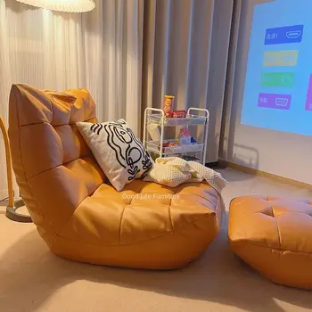Мързелив диван Може да лежи в спалнята Малък диван с единична решетка, червени татами, разтегателен-чанта, Caterpillar, стол-мебели, диван-хоп