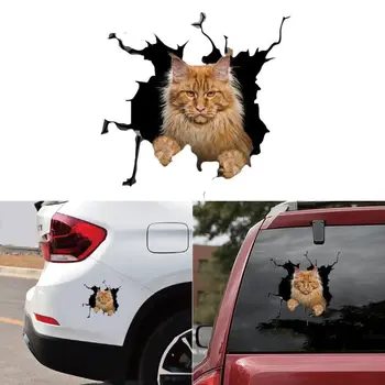 Арт дизайн е Забавно 3D Стикер с котка в колата на Прозореца на купето и Задното Стъкло Автомобилно Декорация Стикери за полагане на автомобили И Отличителни знаци Автоаксесоари