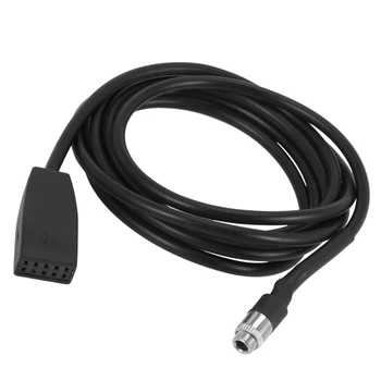 Висококачествен Черен 10-пинов жак 3,5 мм за автомобил USB адаптер AUX IN за BMW E39 E53 BM54 X5 E46