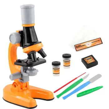 Комплект микроскопи 100X 400X 1200X Имитация на биологичен микроскоп Научен експеримент Биомикроскоп Забавни Играчки за Деца