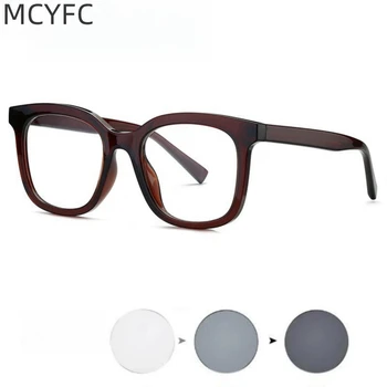 MCYFC Фотохромичните Очила За Четене Дамска Мода Анти-Синя Светлина Точки В Западен Стил-Голямата Рамки от Очила За Четене На Рецепта