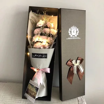Креативни изкуствени цветя от сапуни, 11 броя Букет рози и карамфили, Подарък кутия, Подарък за Свети Валентин, Украса за дома