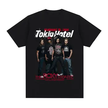 Рок група Tokio Hotel, Музикални тениски с графичен дизайн, Мъжки и Дамски памучни тениски с къс ръкав, градинска облекло Harajuku, унисекс Тениски, Потници, облекло