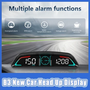Многофункционален OBD-м B3 Авто централен дисплей Скоростомер, Оборотомер Волтметър с аларма за превишаване на скоростта Аларма разхода на гориво