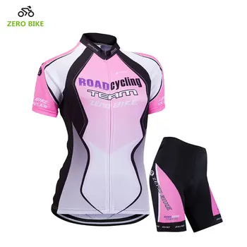 ZEROBIKE Жена на Велосипед Быстросохнущий Дишаща Джърси Шорти С Гелевой Подплата Спортна Велосипедна Облекло Розово Ciclismo Американски Размер S-XL