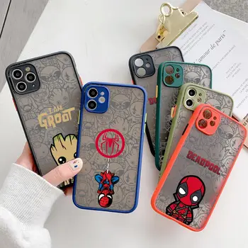 Marvel Spiderman Дэдпул Калъф За Телефон Apple iPhone 14 15 Плюс 11 13 Pro Max 12 Mini XS XR 7 8 15 Pro Прозрачна Седалка Groot