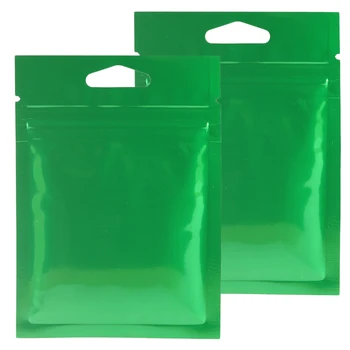 8x11 см Лъскавите Зелени Майларовые Опаковки От алуминиево Фолио с Термосвариванием, Отново Закрываемые Плоски Пакети с цип С Отвор за окачване, горещо тяло чанта