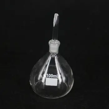 стъклена бутилка с относително тегло 100 мл, пикнометр, Научно Лабораторно оборудване клас А, медицински