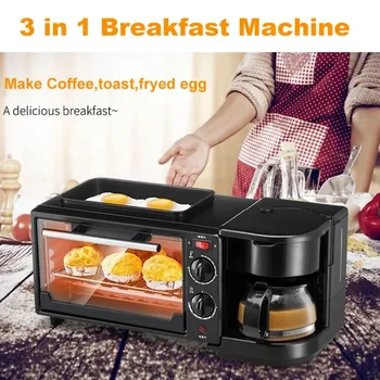 Машина за приготвяне на закуска 3 В 1 Безплатна Доставка на Машина за печене на Хляб на Тостер и Електрическа фурна, Кухненски уреди, 220 В
