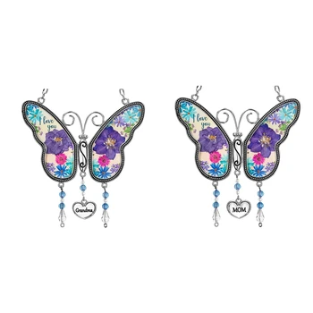 Пеперуда Метални Вятърни Свирки На Бижута, Ръчно Изработени Градински Окачен Медальон Ден На Майката Подарък За Рожден Ден