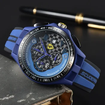 Класически мъжки часовник със син циферблат в бизнес стил, висококачествени Мъжки часовници с автоматично датата, спортен хронограф, мъжки часовник Clock AAA