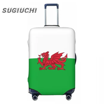 Калъф за багаж с флага на Уелс Кимру, Куфар, пътни аксесоари, еластичен прахоустойчив калъф с принтом, чанта за количка, защитен калъф