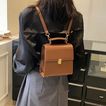 Модерната жена раница Женски нов малка раница в стил Mini Academy, многофункционална дамска чанта за през рамото на едно рамо