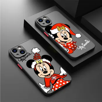 Калъф За Apple iPhone 15 14 13 11 12 Pro 7 XR XS X Max Plus 8 6 6S SE 2022 Матов Калъф За телефон Сладко Mickey Mouse Disney Stitch