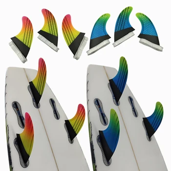 Перките M / L Tri Fins (3 Основания) За сърфиране С подруливающим устройство, Перки За Сърфиране От Мобилен Въглеродни Фибростъкло G5 / G7 За Риба, Перки За сърфиране В Шортборде Quilha