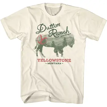 Мъжка тениска с гледката Йеллоустонского Бъфало под марката Bison Montana Дътън Ranch