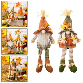 Есента джудже Кукла-тиква, Декорации за сезона за събиране на реколтата, кукла-слънчоглед, Кукла на Деня на Благодарността, Украса за дома, Есента Джудже Коледа K3S2