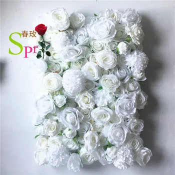 SPR Гореща разпродажба на евтини непромокаеми копринени рози и hydrangeas Стена от изкуствени цветя за декорация на сватбената сцена