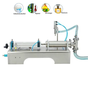 Търговски полуавтоматична хоризонтална пневматична машина за бутилиране на течен вино обем 10-5000 мл, бутален теглилки сокове за напитки
