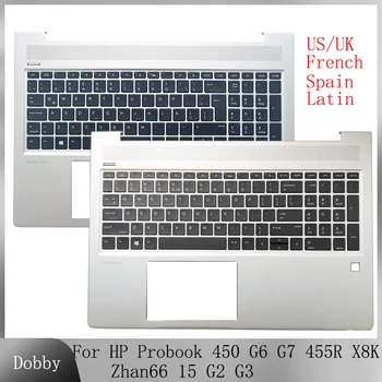 Оригиналната Френско-Руски Латинска Клавиатура за HP Probook 450 G6 G7 455R X8K Zhan66 15 G2 G3 Акцент За ръце главни Букви Подчертаване на Горната част на Капака