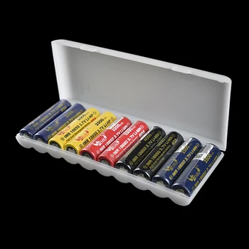 10 Слота Прозрачна Бяла Пластмасова Кутия за съхранение на Батерии, Твърд Контейнер, Държач за аксесоари-Организаторите за батерии AAA/AA/14500