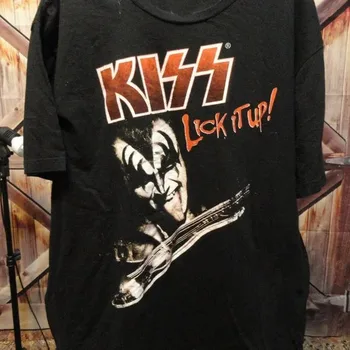 Gene Simmons Lick it up Kiss Band Черен Размер от S до 234XL Риза HE642 с дълъг ръкав