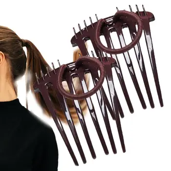 Пухкави щипки за коса 2 ЕЛЕМЕНТА Възглавница за коса Вмъкване в Клип на опашката за Вмъкване В опашката на Обемните Пухкави възглавници инструмент за оформяне на косата за горната греда и