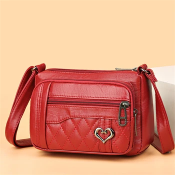 Многофункционална висококачествена чанта-месинджър Малка мека кожена чанта през рамо за жени 2023 Дамски елегантни чанти и портмонета