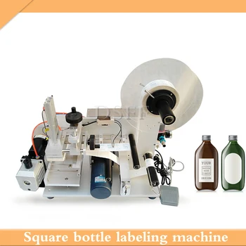 Напълно автоматична машина за залепване на етикети върху квадратна бутилка, търговска машина за печат на датата