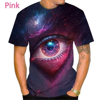 Нова гореща разпродажба, тениски с 3D-принтом Eye, Модни тениски Evil Eye с кръгло деколте и къс ръкав, ежедневни блузи унисекс с принтом Eye Art
