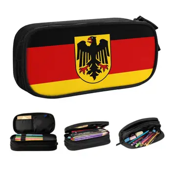 Сладък пеналы с флага на Германия за момчета и момичета, по-голямата голям Немска патриотическая чанта за моливи, ученически пособия