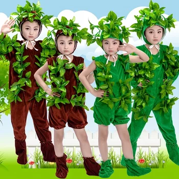 Зелени дървета, дрехи за изяви, детски костюм за Хелоуин, растения, cosplay, Детска Коледна елха, костюми за cosplay, дрехи за партита