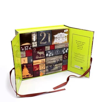 Индивидуален чай Адвент-календар, Празна опаковка кутия, Книжен подарък кутия с обратното броене