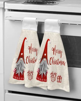 Коледни кърпи за ръце в формата на Елф и Снежинки, филтър за захващане от микрофибър кърпа за бързо чистене, Коледа и Кухненски кърпи за декор